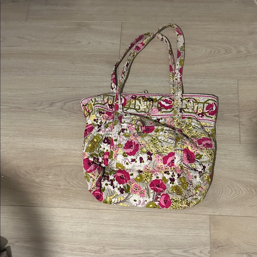 Vera Bradley Floral Tote - Pink and Green
